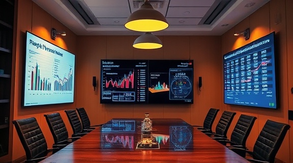 effective PPC budget, detailed analysis, optimizing spending plans, photorealistic, boardroom with interactive whiteboards, highly detailed, shifting budget figures, numerical clarity, warm earth tones, pendant lighting, shot with a 40mm lens