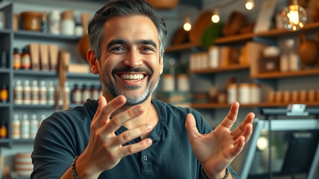 Local business owner engaging local audience with live video Q&amp;A session