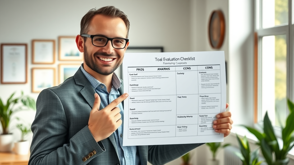 marketing tool experienced consultant presenting evaluation checklist for content marketing tools