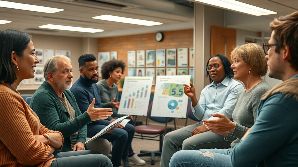 diverse local focus group analyzes maps and graphs for local content success – understanding your target audience in the local market