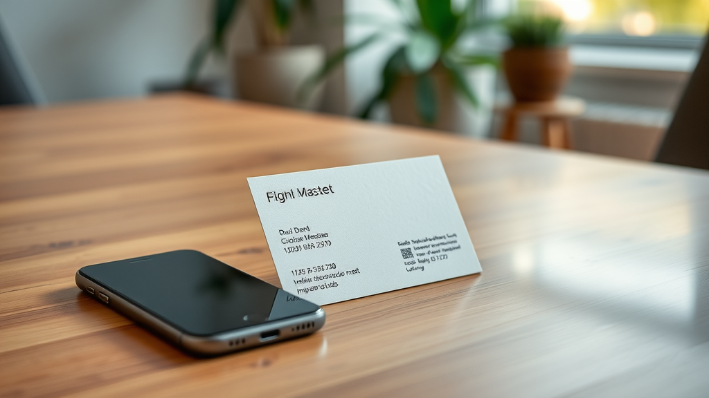 Elegant business card with QR code, innovative small business marketing ideas