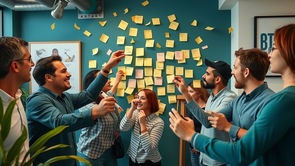 content marketing for local businesses brainstorming creative team sharing ideas in modern local business