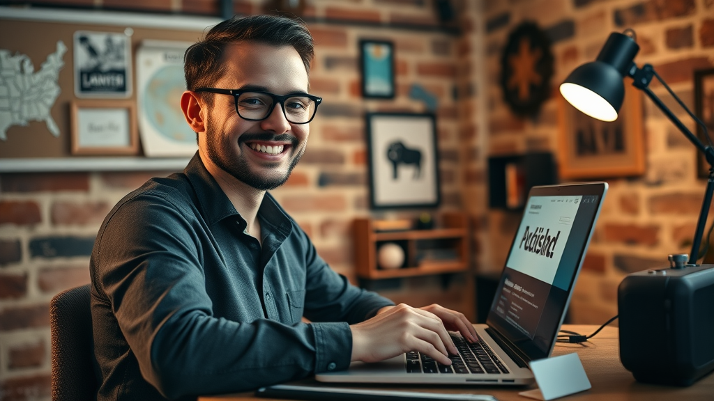 motivated entrepreneur launches local campaign from a creative workspace – starting with local content marketing strategies