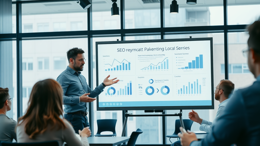 marketing expert presenting actionable digital marketing tips for local business digital marketing with SEO and local market insights