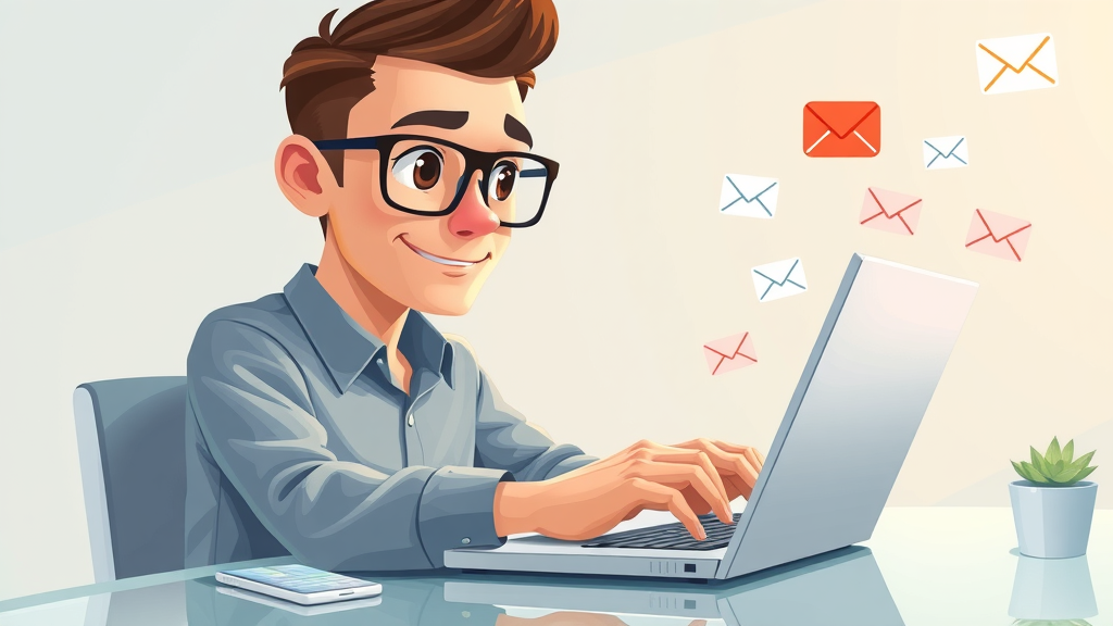 digital marketer sending personalized email content with targeted email icons