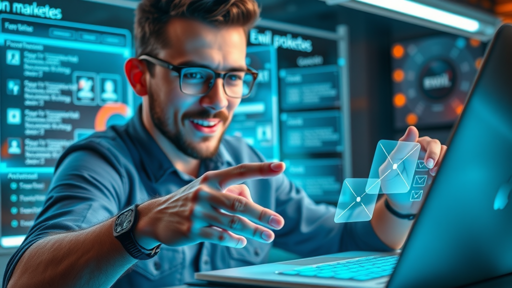 marketer customizing dynamic content for an email marketing campaign