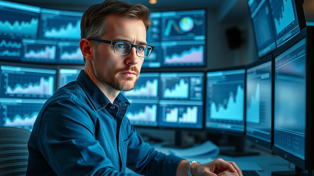 marketing analyst reviewing A/B test results and engagement reports for email campaign